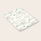 Mid Century Atomic Age Pattern Teal and Cream Notebook Gallery Image 3