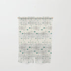 Mid Century Atomic Age Pattern Teal and Cream Wall Hanging Gallery Image 1