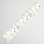 Mid Century Atomic Age Pattern Teal and Cream Table Runner Gallery Image 3