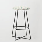 Mid Century Atomic Age Pattern Teal and Cream Stool Gallery Image 1