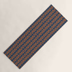 Abstract Shapes 268 in Navy Blue and Orange (Snake Pattern Abstraction) Yoga Mat Gallery Image 1