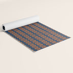 Abstract Shapes 268 in Navy Blue and Orange (Snake Pattern Abstraction) Yoga Mat Gallery Image 2