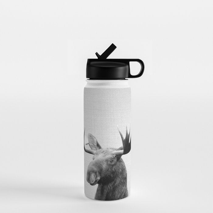 Moose - Black & White Water Bottle Gallery Image 1