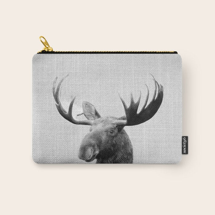 Moose - Black & White Carry All Pouch Gallery Image 1