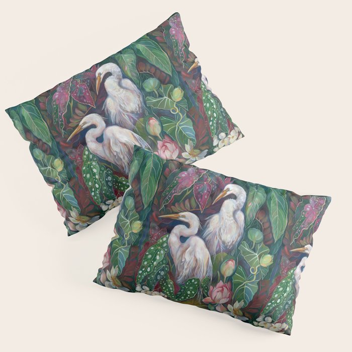 Begonia Egret  Pillow Sham Gallery Image 1