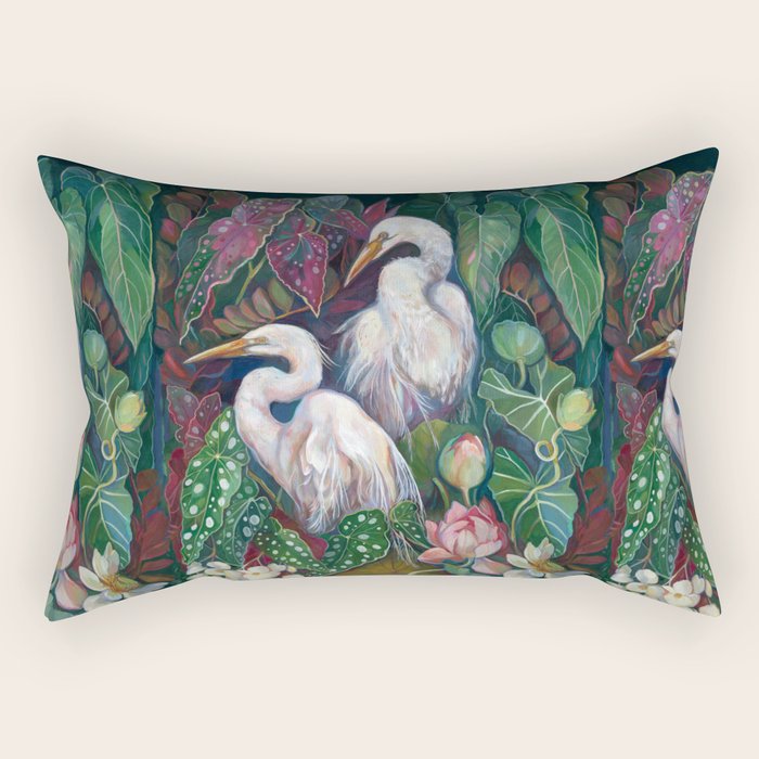 Begonia Egret  Rectangular Pillow Gallery Image 1