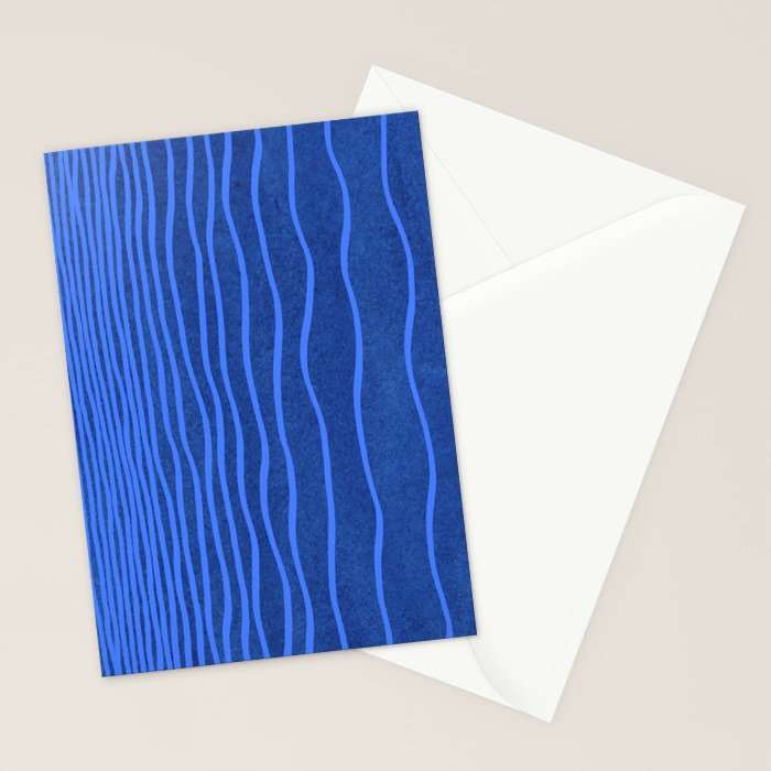 Wavy Stripes in Blue Stationery Card Gallery Image 2