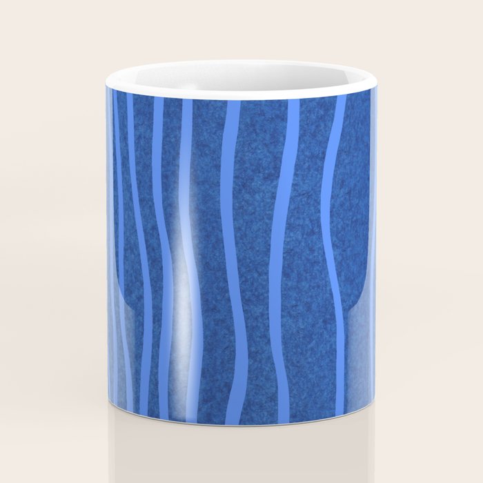 Wavy Stripes in Blue Coffee Mug Gallery Image 4