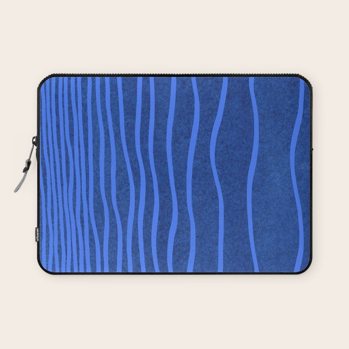 Wavy Stripes in Blue Laptop Sleeve Gallery Image 1