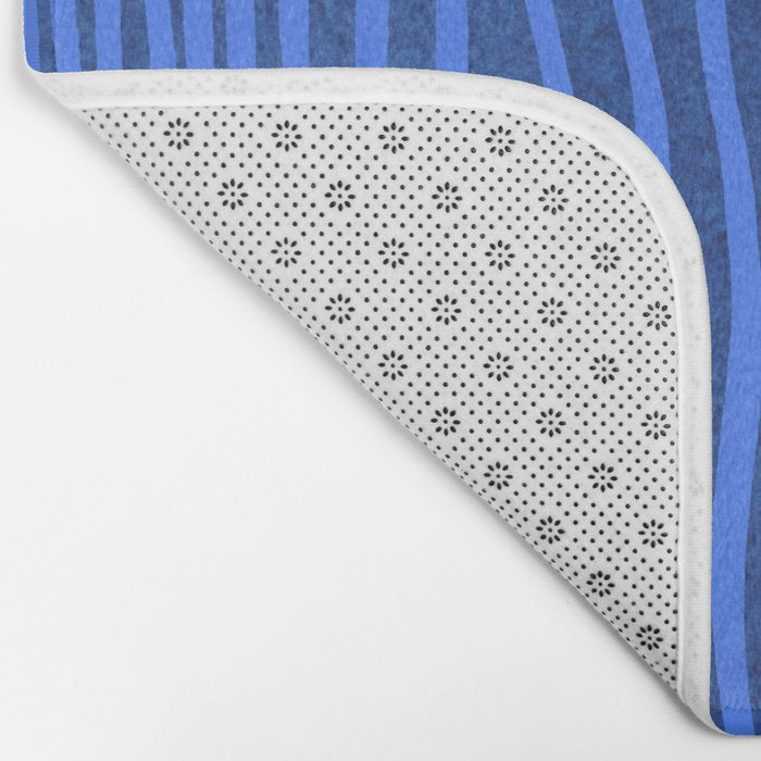 Wavy Stripes in Blue Bath Mat Gallery Image 2