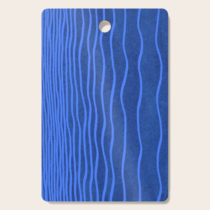 Wavy Stripes in Blue Cutting Board Gallery Image 1
