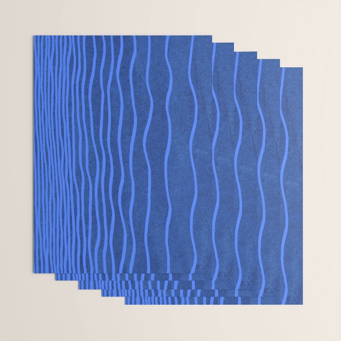 Wavy Stripes in Blue Wrapping Paper Gallery Image 3