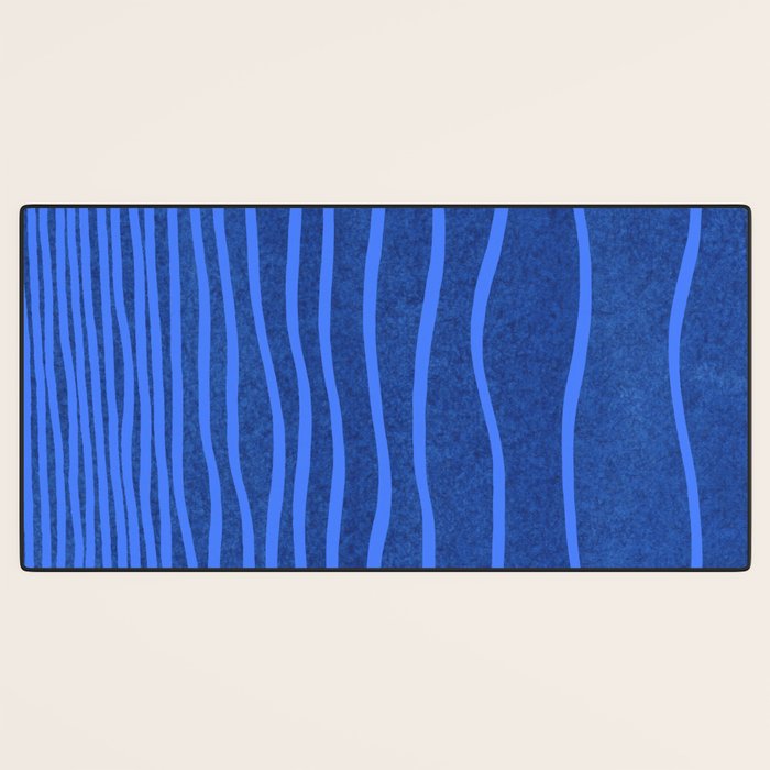 Wavy Stripes in Blue Desk Mat Gallery Image 3