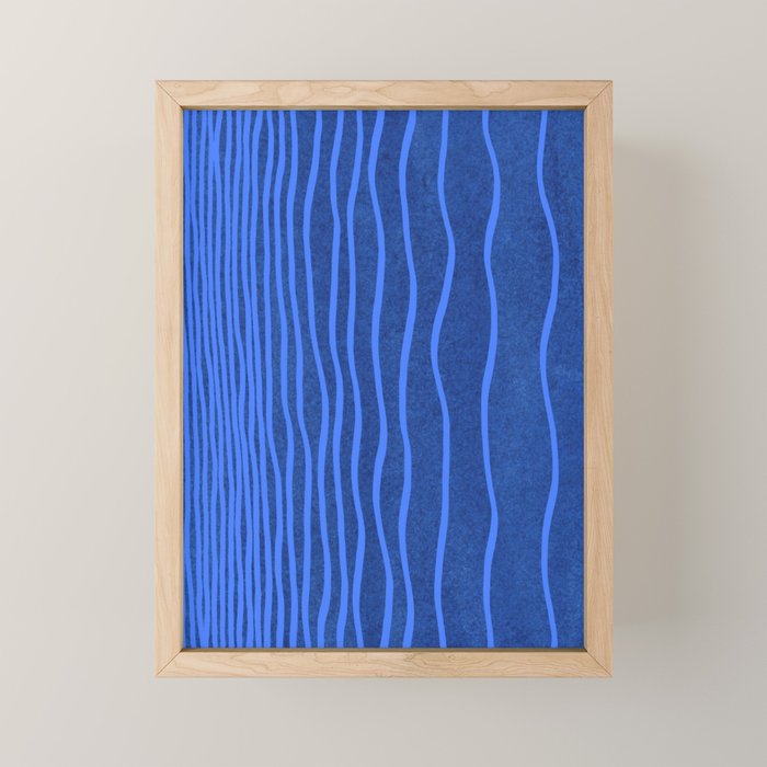 Wavy Stripes in Blue Mini Art Print Gallery Image 1