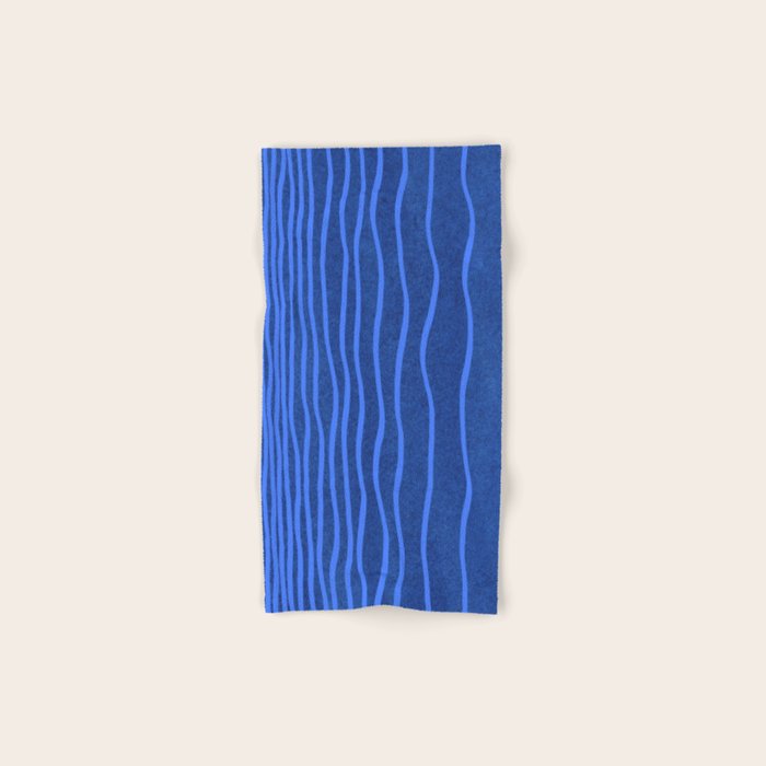Wavy Stripes in Blue Bath Towel Gallery Image 1