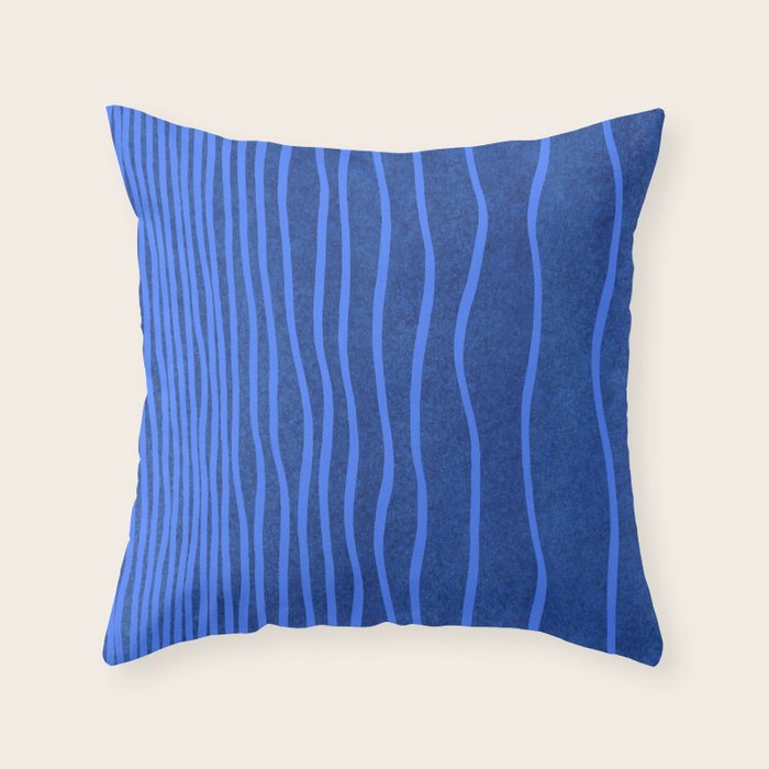 Wavy Stripes in Blue Throw Pillow Gallery Image 6