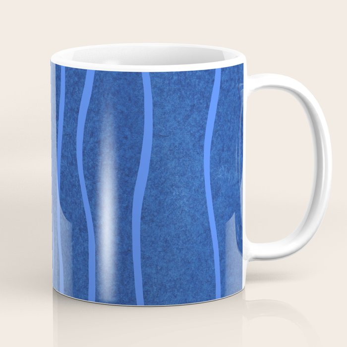 Wavy Stripes in Blue Coffee Mug Gallery Image 1