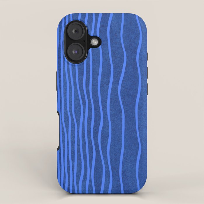 Wavy Stripes in Blue iPhone Case Gallery Image 1