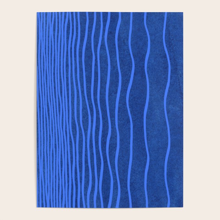 Wavy Stripes in Blue Poster Gallery Image 1