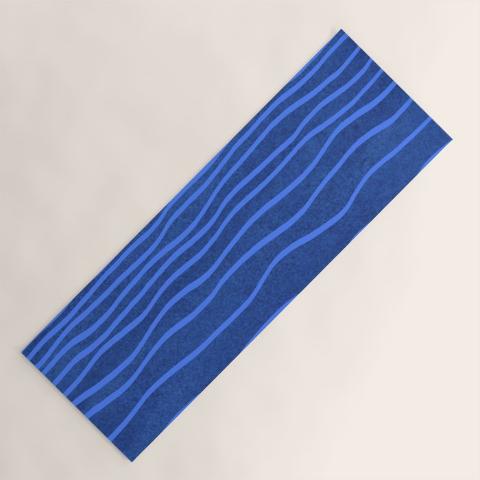 Wavy Stripes in Blue Yoga Mat Gallery Image 1