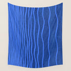 Wavy Stripes in Blue Wall Tapestry Gallery Image 4