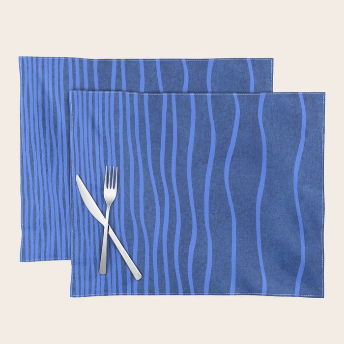 Wavy Stripes in Blue Placemat Gallery Image 1