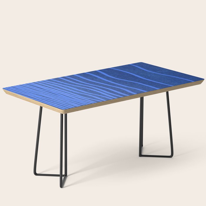 Wavy Stripes in Blue Coffee Table Gallery Image 1