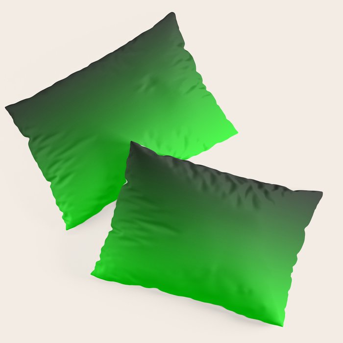 Black Lime Green Neon Nights Ombre Pillow Sham Gallery Image 3