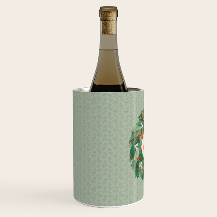 Happy Holidays Christmas Wreath Wine Chiller Gallery Image 2