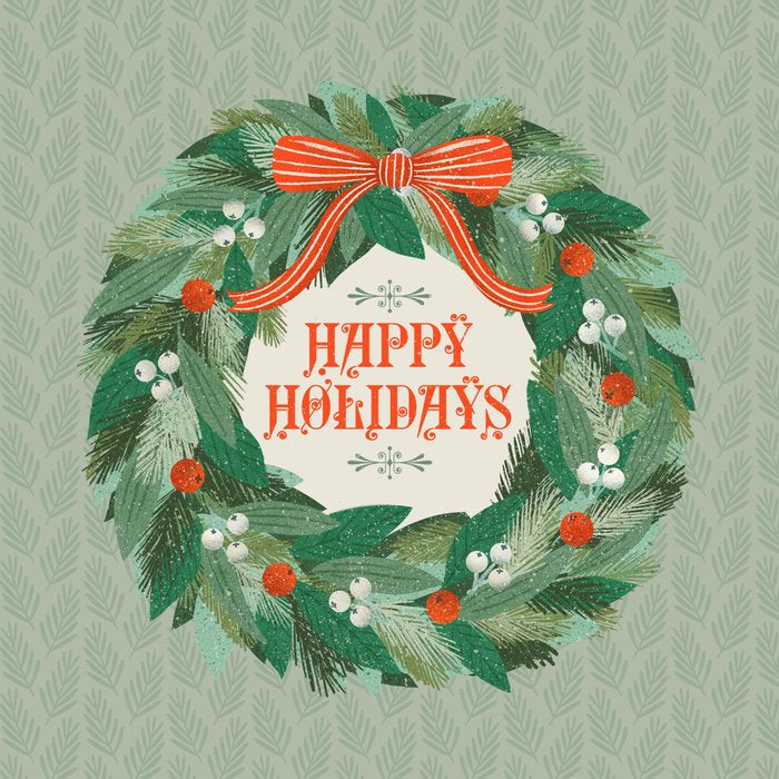 Happy Holidays Christmas Wreath Coffee Mug Gallery Image 2