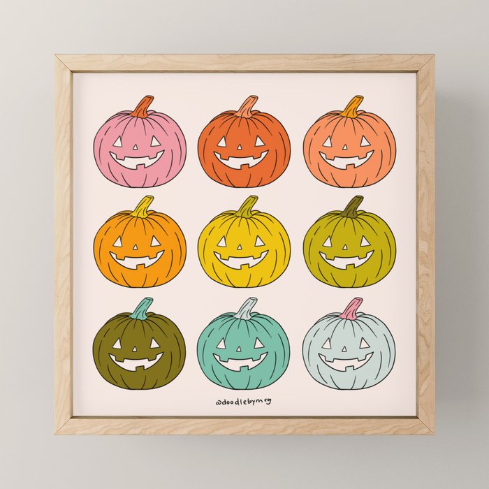 Rainbow Jack O Lanterns Mini Art Print Gallery Image 1