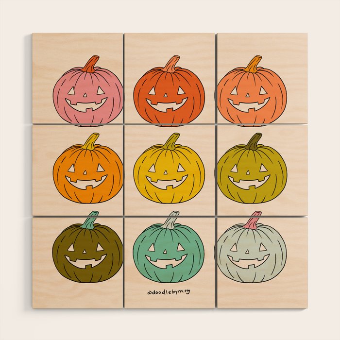 Rainbow Jack O Lanterns Wood Wall Art Gallery Image 1
