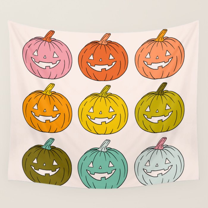 Rainbow Jack O Lanterns Wall Tapestry Gallery Image 1