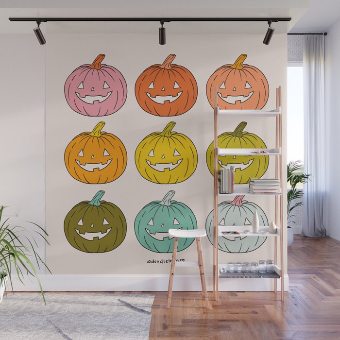 Rainbow Jack O Lanterns Wall Mural Gallery Image 1