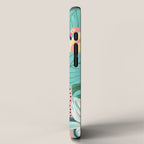 Flamingo Tropical, Colorful Modern Bohemian Eclectic Jungle Graphic Design, Blush Forest Gold Floral iPhone Case Gallery Image 2
