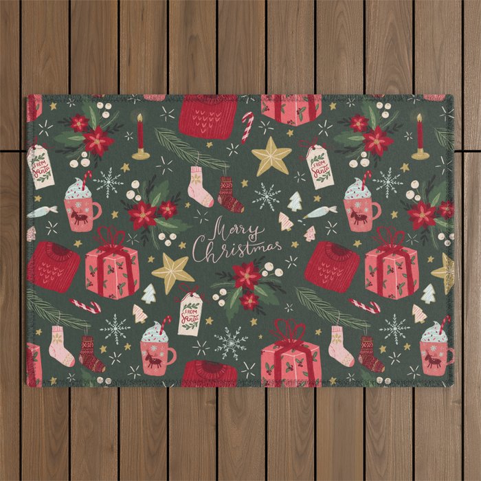 Merry Christmas Outdoor Rug Gallery Image 1