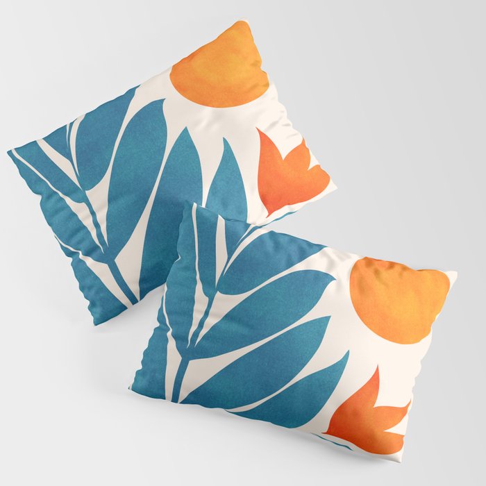 Teal Garden Sunset Pillow Sham Gallery Image 1