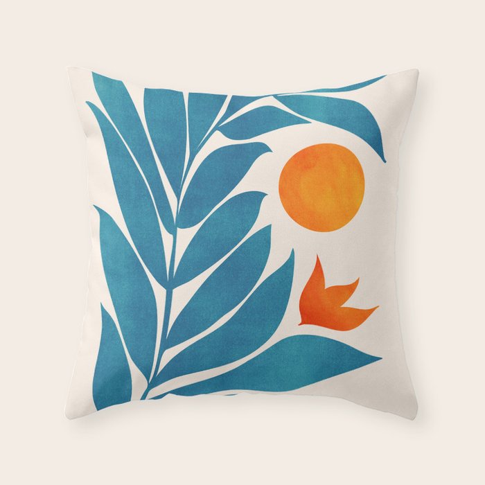 Teal Garden Sunset Throw Pillow Gallery Image 6