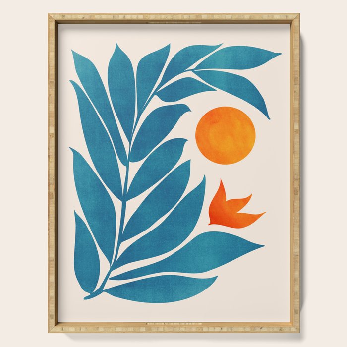 Teal Garden Sunset Serving Tray Gallery Image 1