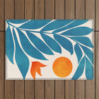 Teal Garden Sunset Outdoor Rug Gallery Image 1