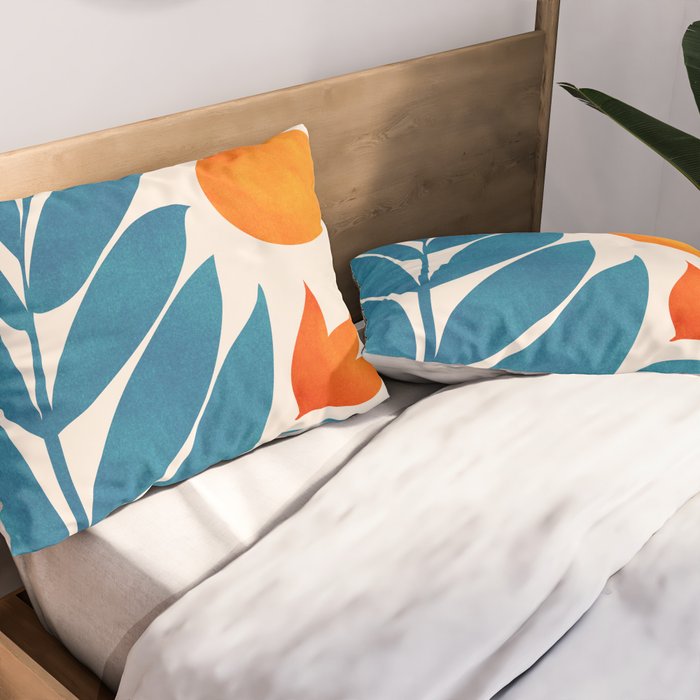 Teal Garden Sunset Pillow Sham Gallery Image 2