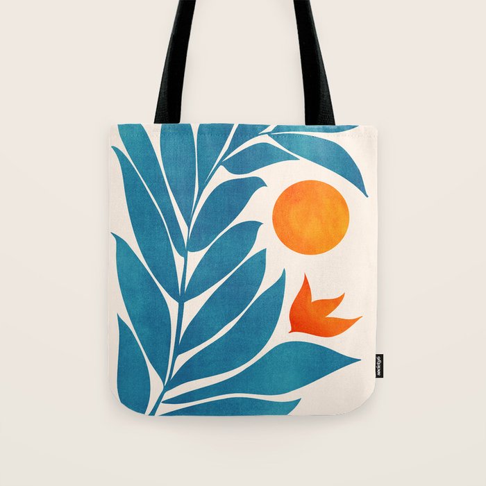 Teal Garden Sunset Tote Bag Gallery Image 1