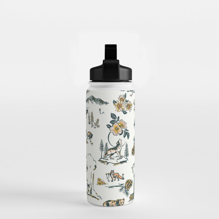 Yellowstone National Park Travel Pattern Design Water Bottle Gallery Image 2