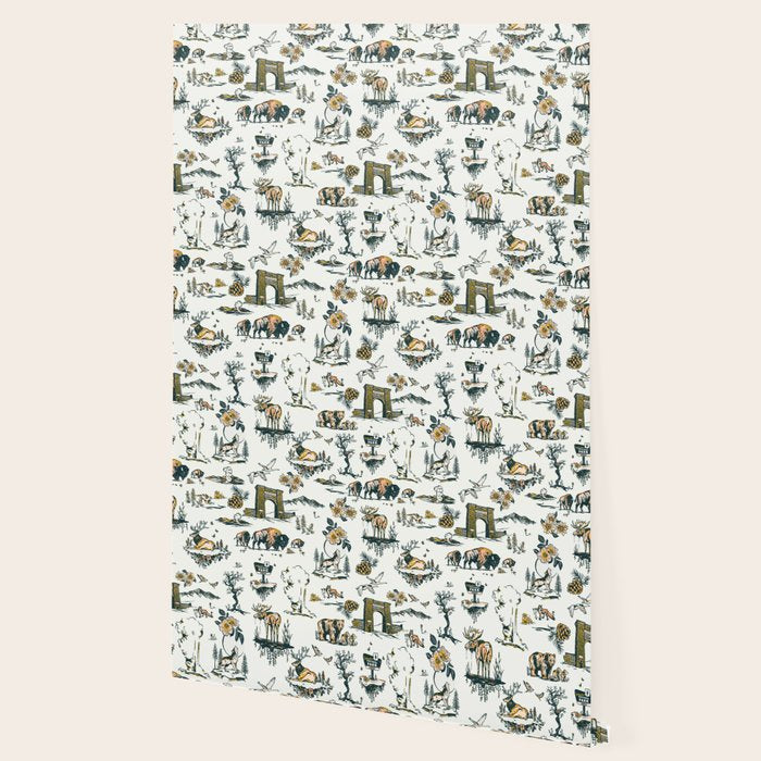 Yellowstone National Park Travel Pattern Design Wallpaper Gallery Image 2