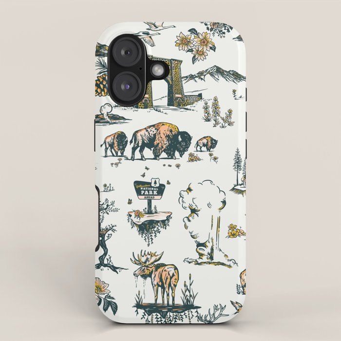 Yellowstone National Park Travel Pattern Design iPhone Case Gallery Image 1