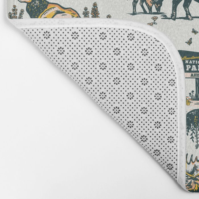 Yellowstone National Park Travel Pattern Design Bath Mat Gallery Image 2