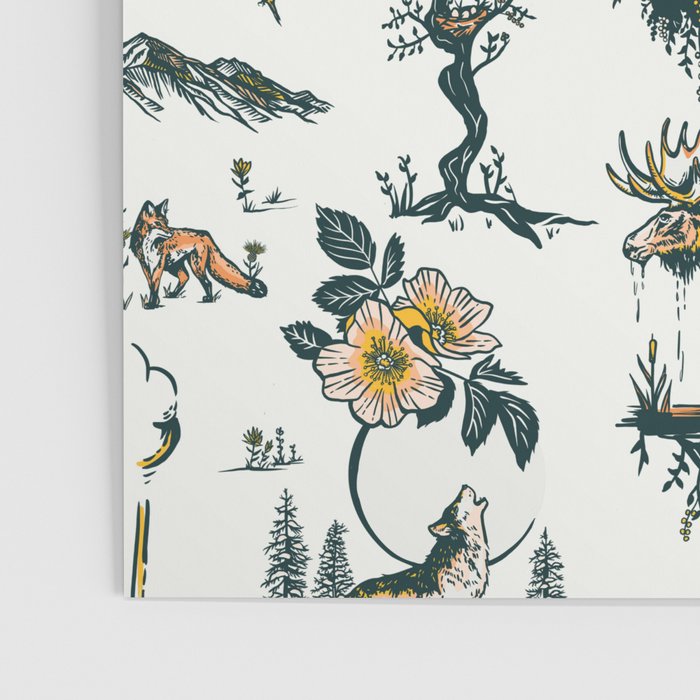 Yellowstone National Park Travel Pattern Design Poster Gallery Image 3