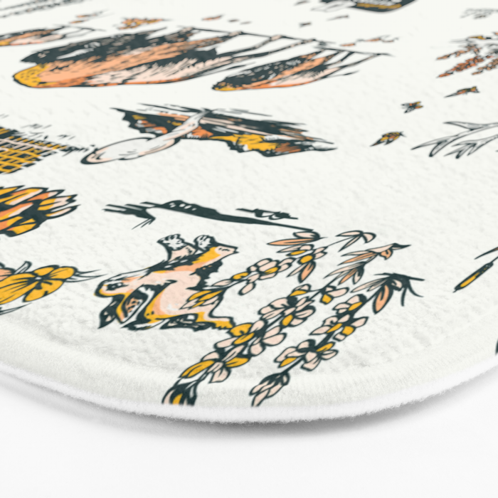Yellowstone National Park Travel Pattern Design Bath Mat Gallery Image 3