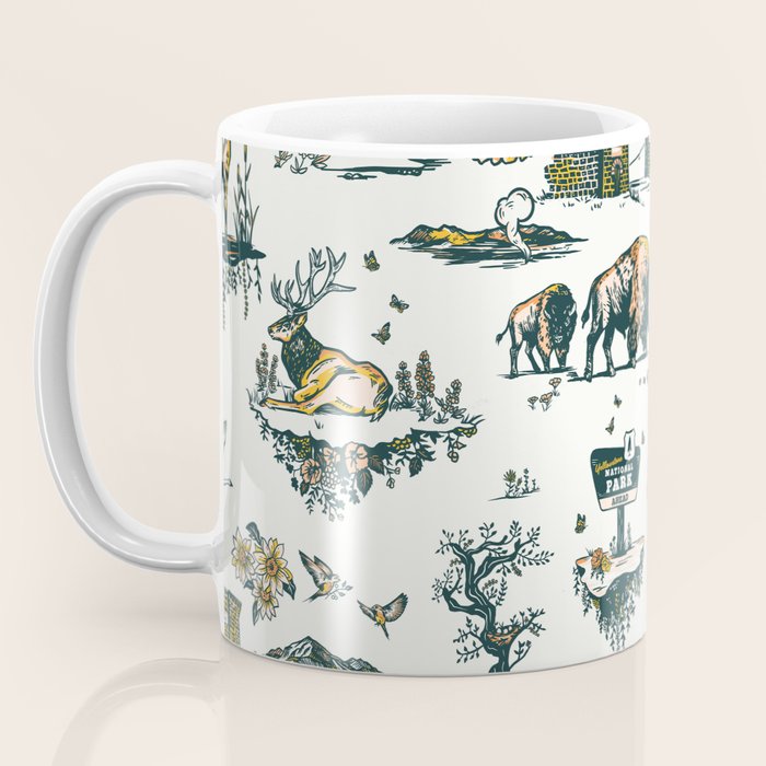 Yellowstone National Park Travel Pattern Design Coffee Mug Gallery Image 3