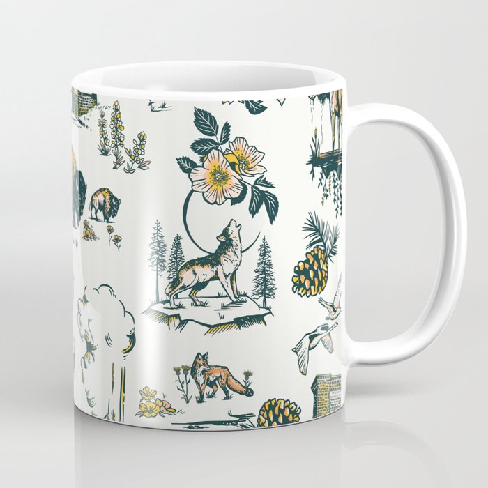 Yellowstone National Park Travel Pattern Design Coffee Mug Gallery Image 1
